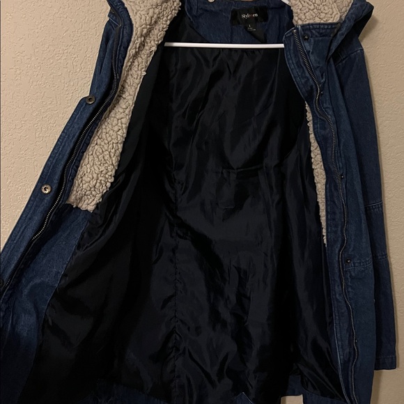 Style & Co Hooded Denim Coat - Picture 7 of 7